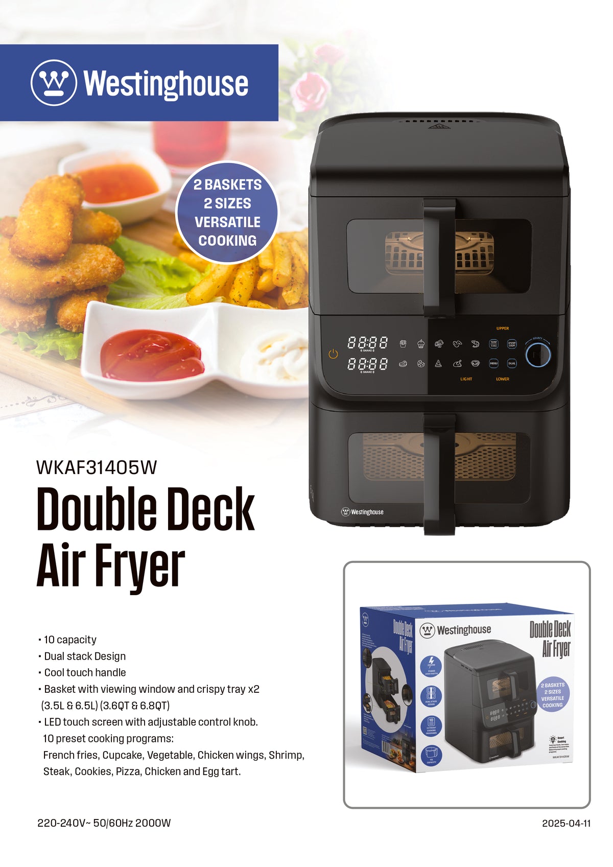 Wkaf Double Stack Air Fryer – Westinghouse